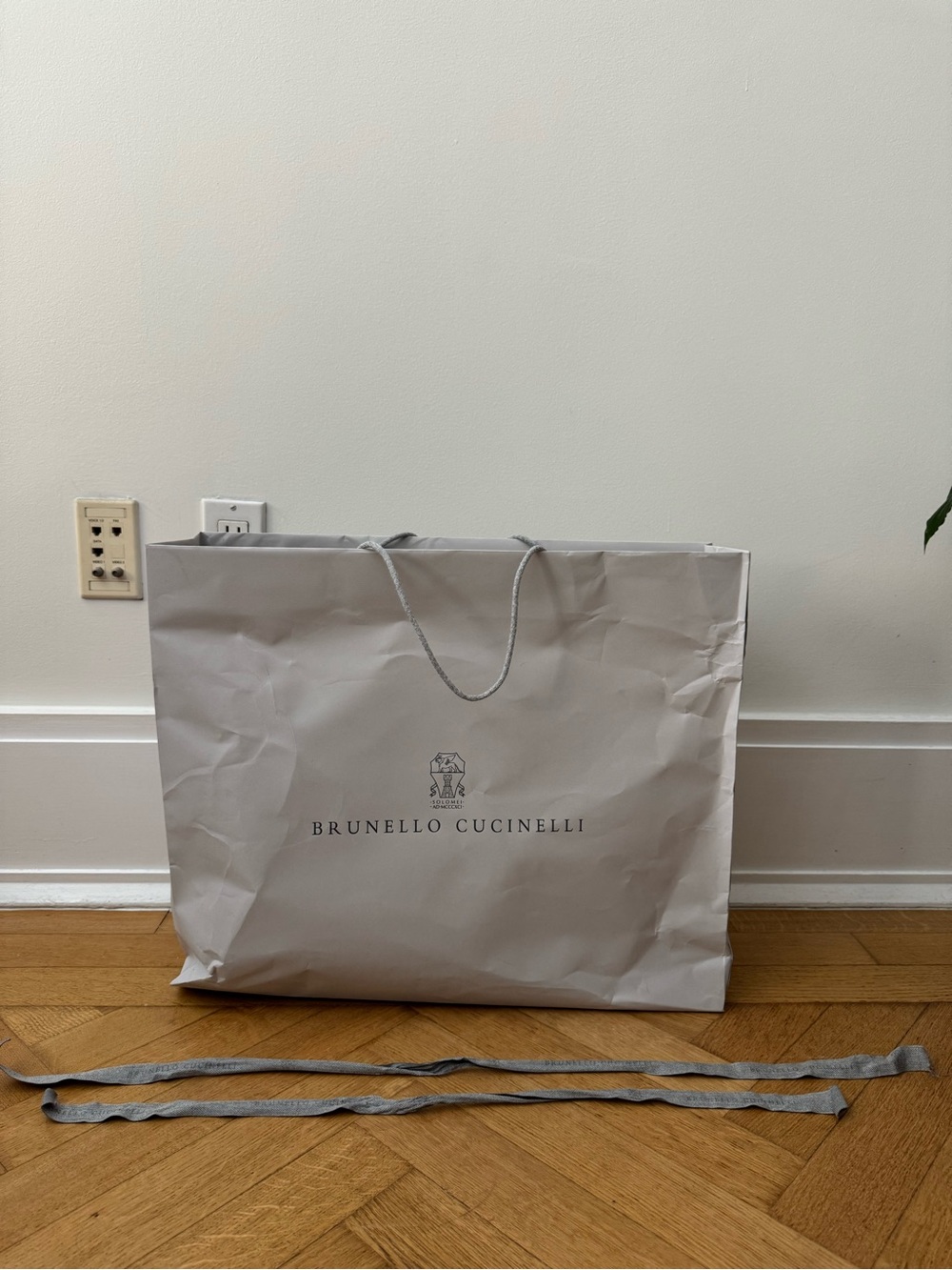 Brunello Cucinelli Solomeo Light Grey Paper Tote